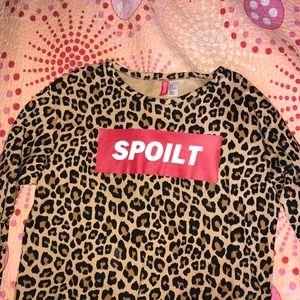 Supreme inspired cheetah crew neck